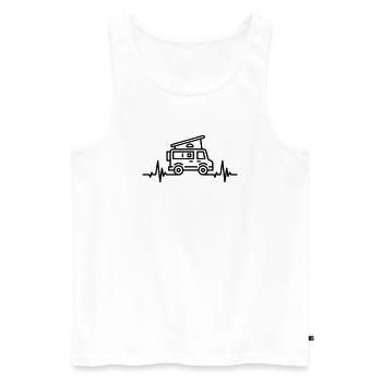 Van Heartbeat - Männer Premium Bio Tank Top - Weiß - Vorne - AI Model Male 178 light (178cm)