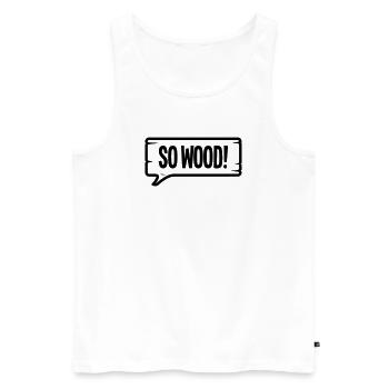 SO WOOD! - Men's Premium Organic Tank Top - white - Front - AI Model Male 178 light (178cm)