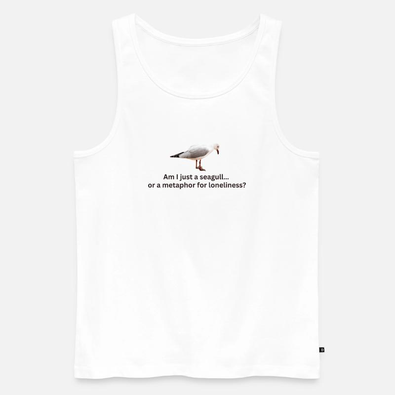 Möwe Einsamkeit Reflexion T-Shirt - Männer Premium Bio Tank Top - Weiß