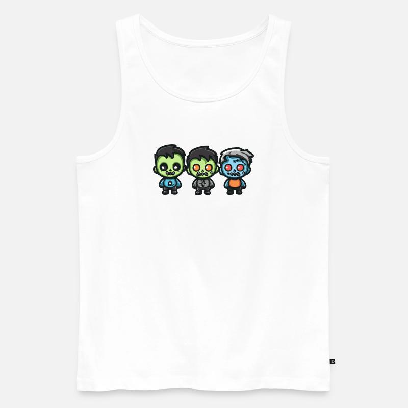 Zombies Halloween Niedlich Comic - Männer Premium Bio Tank Top - Weiß