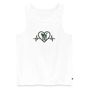 Mojito Herz Cocktail Minze Glas Sommer - Männer Premium Bio Tank Top - Weiß - Vorne - AI Model Male 178 light (178cm)
