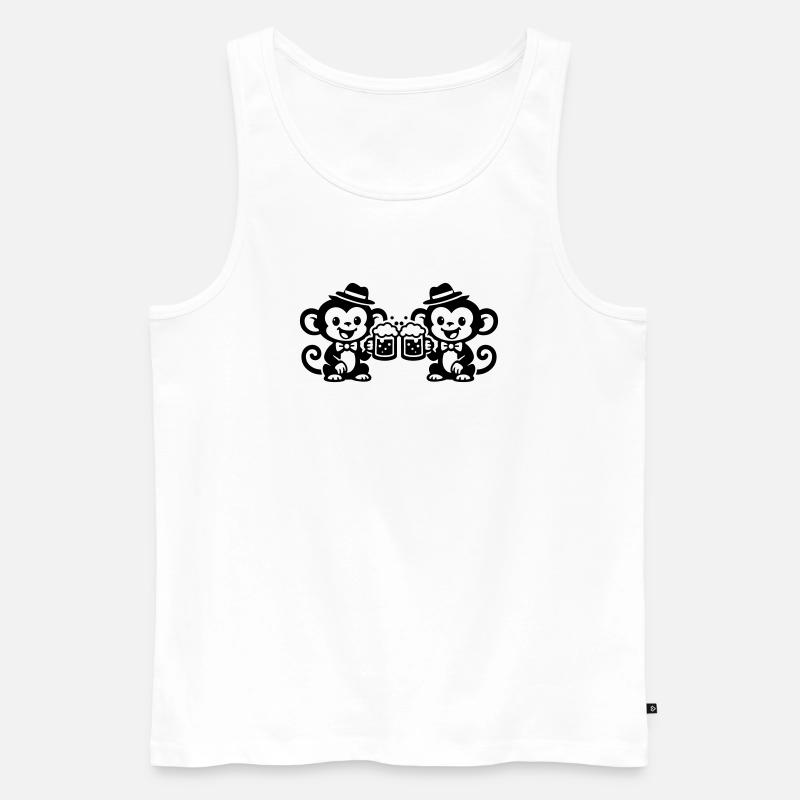 Affe Bier Team - Männer Premium Bio Tank Top - Weiß