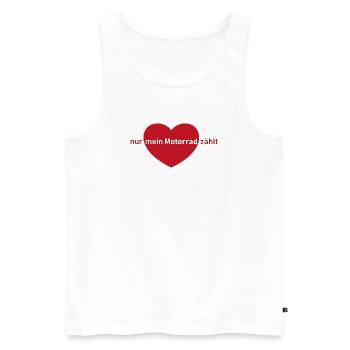 Only my motorcycle counts heart - Men's Premium Organic Tank Top - white - Front - Michal (187cm)