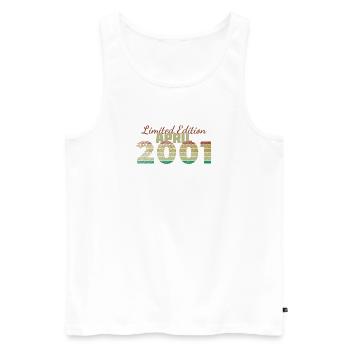 25e anniversaire Édition Limitée (SCR) 04/2001 - Débardeur bio Premium Homme - blanc - Devant - Michal (187cm)