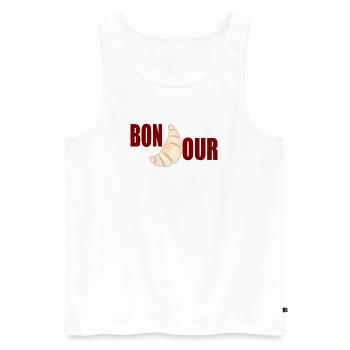 Bonjour Croissants - Débardeur bio Premium Homme - blanc - Devant - Michal (187cm)