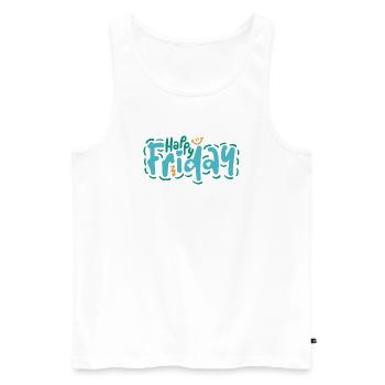 Happy Friday Fun Quote Positive Vibes Design - Men's Premium Organic Tank Top - white - Front - AI Model Male 178 light (178cm)