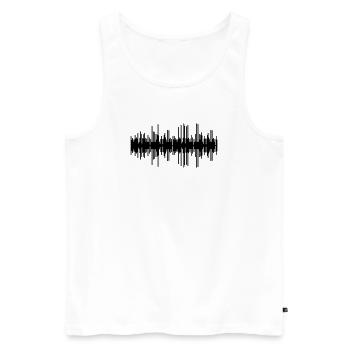 Audio track - Men's Premium Organic Tank Top - white - Front - AI Model Male 178 light (178cm)