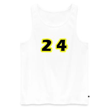 24 Zahl symbol - Männer Premium Bio Tank Top - Weiß - Vorne - Michal (187cm)