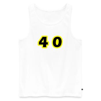 40 Symbole numérique - Débardeur bio Premium Homme - blanc - Devant - Michal (187cm)