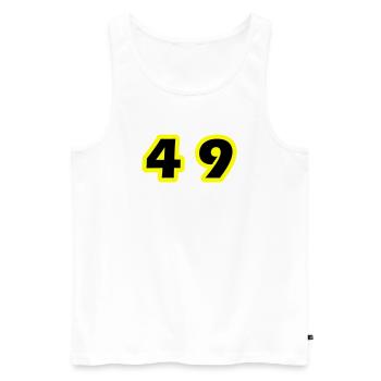 Symbole du chiffre 49 - Débardeur bio Premium Homme - blanc - Devant - Michal (187cm)