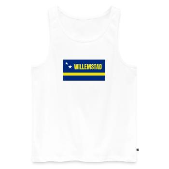 Willemstad in Curaçao Flag - Men's Premium Organic Tank Top - white - Front - Michal (187cm)