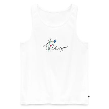 Flower Heart - Men's Premium Organic Tank Top - white - Front - Michal (187cm)