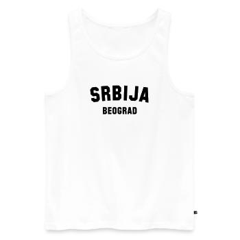 BEOGRAD Belgrad Belgrade Serbien Serbia - Männer Premium Bio Tank Top - Weiß - Vorne - AI Model Male 178 light (178cm)