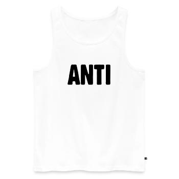 Anti - Männer Premium Bio Tank Top - Weiß - Vorne - AI Model Male 178 light (178cm)