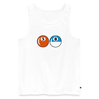 Billardkugeln - 50 Jahre Geburtstag - Männer Premium Bio Tank Top - Weiß - Vorne - Michal (187cm)