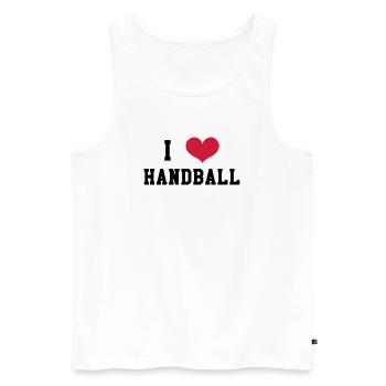 I Love Handball - Männer Premium Bio Tank Top - Weiß - Vorne - AI Model Male 178 light (178cm)