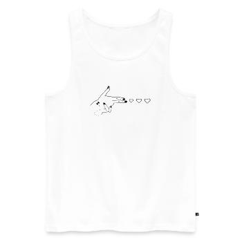 Herz ich Liebe dich Pistole - Männer Premium Bio Tank Top - Weiß - Vorne - Michal (187cm)