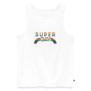 Rainbow super gay LGBT lgbtqi queer - Men's Premium Organic Tank Top - white - Front - Michal (187cm)