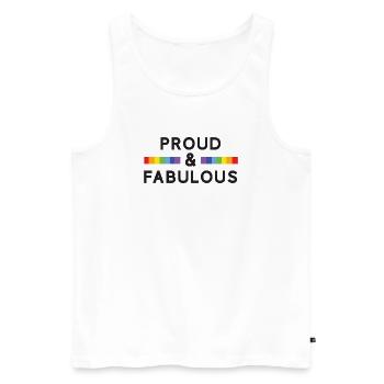 Mois de la fierté - Fier et fabuleux - Débardeur bio Premium Homme - blanc - Devant - Michal (187cm)