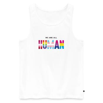 Mois de la fierté LGBT - Nous sommes tous humains - Débardeur bio Premium Homme - blanc - Devant - Michal (187cm)