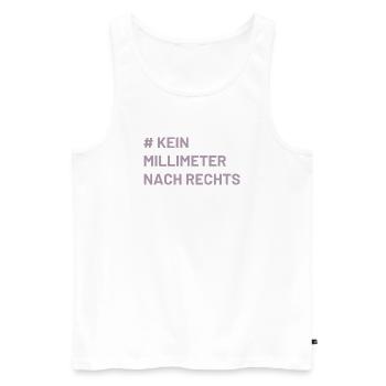 Antifa Mindset kein Millimeter nach rechts - Männer Premium Bio Tank Top - Weiß - Vorne - Michal (187cm)