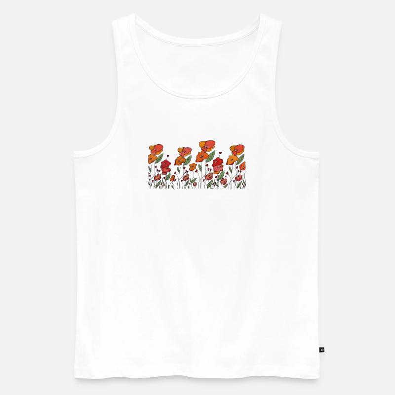 Mohnborte - Männer Premium Bio Tank Top - Weiß