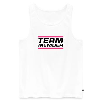 Team Member - Men's Premium Organic Tank Top - white - Front - AI Model Male 178 light (178cm)