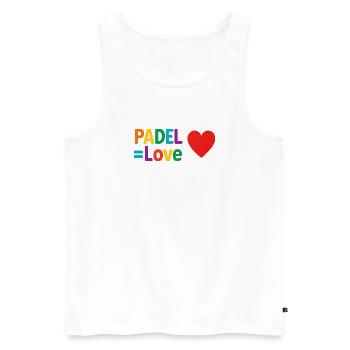 Padel Love Heart - Débardeur bio Premium Homme - blanc - Devant - AI Model Male 178 light (178cm)