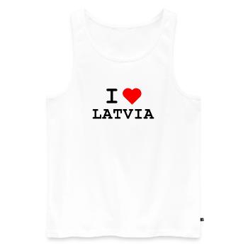 Ich liebe Lettland - I love Latvia - Männer Premium Bio Tank Top - Weiß - Vorne - Michal (187cm)