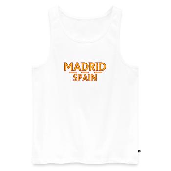 Madrid – Spain - Men's Premium Organic Tank Top - white - Front - AI Model Male 178 light (178cm)