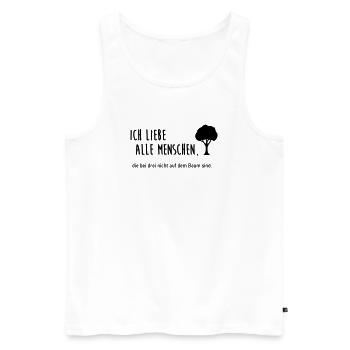 bei drei nicht auf dem Baum - Männer Premium Bio Tank Top - Weiß - Vorne - Michal (187cm)