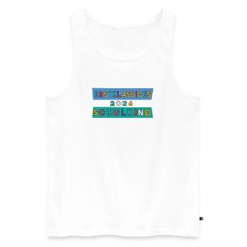 First-class schoolchild 2026 - Men's Premium Organic Tank Top - white - Front - Michal (187cm)
