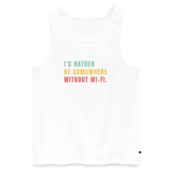 I'd Rather Be Somewhere Without Wi-Fi - Männer Premium Bio Tank Top - Weiß - Vorne - AI Model Male 178 light (178cm)