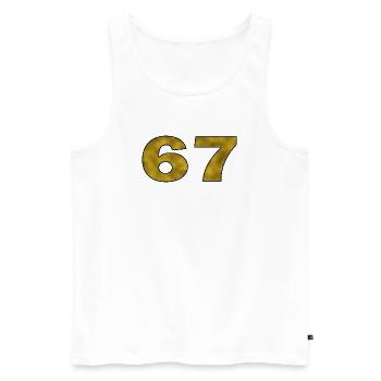 Goldene 67  - Männer Premium Bio Tank Top - Weiß - Vorne - Michal (187cm)
