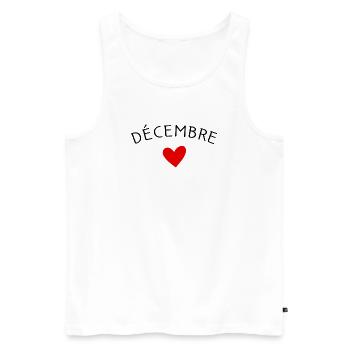 Future maman Décembre – Bébé en route ❤️ - Débardeur bio Premium Homme - blanc - Devant - Michal (187cm)