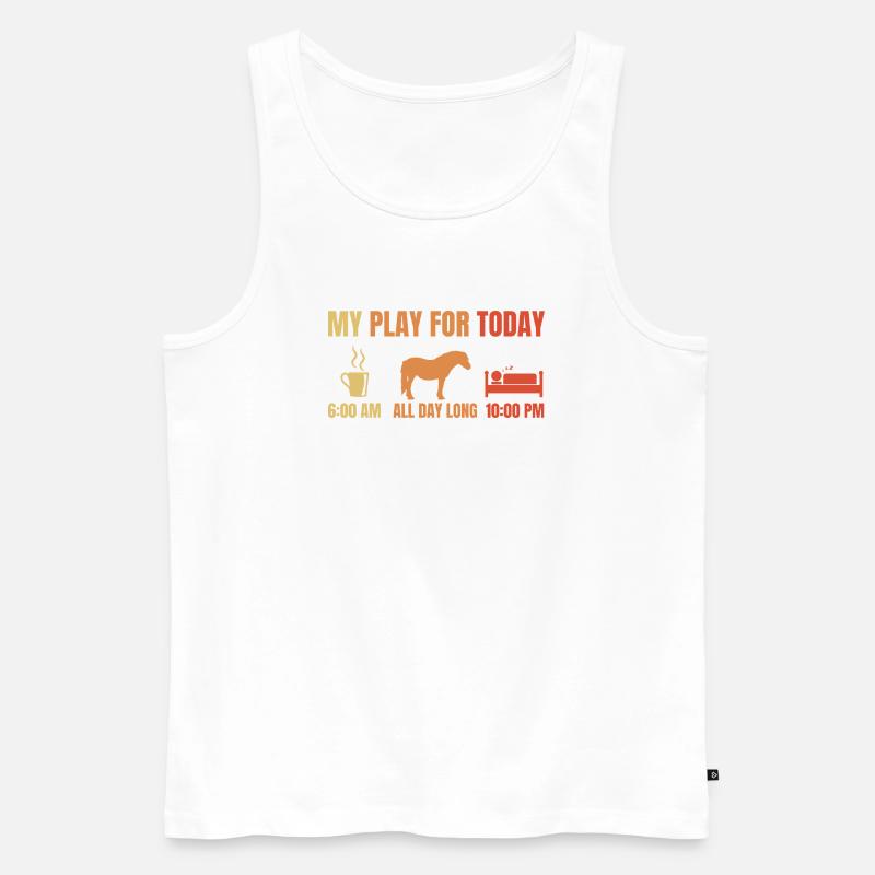 Kaffee Pferde Schlafen - Männer Premium Bio Tank Top - Weiß