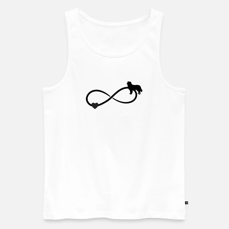 Australian Sheperd Herz Unendlichkeit  - Männer Premium Bio Tank Top - Weiß