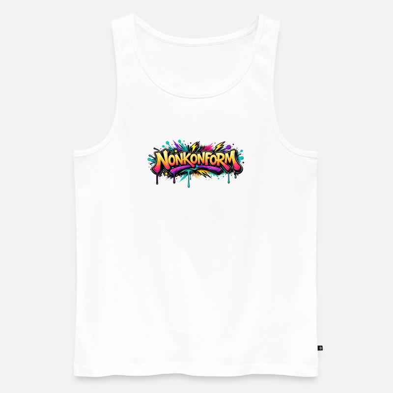 Nonkonform Graffiti  - Männer Premium Bio Tank Top - Weiß