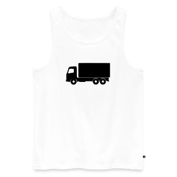 Lkw Silhouette - Männer Premium Bio Tank Top - Weiß - Vorne - Michal (187cm)