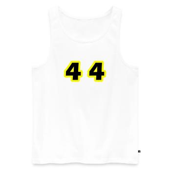 44 Zahl symbol - Männer Premium Bio Tank Top - Weiß - Vorne - Michal (187cm)