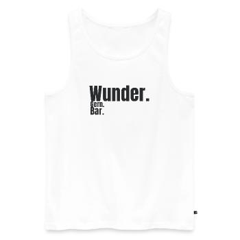 Wunder. Gern. Bar. – Humorvolles Typografie Design - Männer Premium Bio Tank Top - Weiß - Vorne - Michal (187cm)