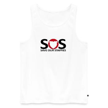Sos-Staffies – 131 - Männer Premium Bio Tank Top - Weiß - Vorne - Michal (187cm)