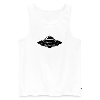 UFO - Men's Premium Organic Tank Top - white - Front - Michal (187cm)