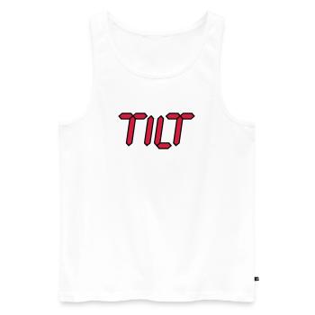 Tilt | durch drehen | durchgeknallt - Débardeur bio Premium Homme - blanc - Devant - AI Model Male 178 light (178cm)