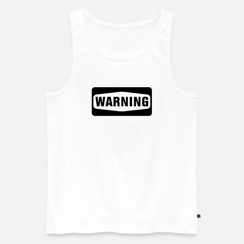 Warning - Männer Premium Bio Tank Top - Weiß