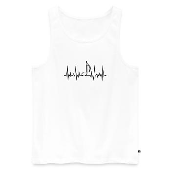 wave_note - Männer Premium Bio Tank Top - Weiß - Vorne - AI Model Male 178 light (178cm)