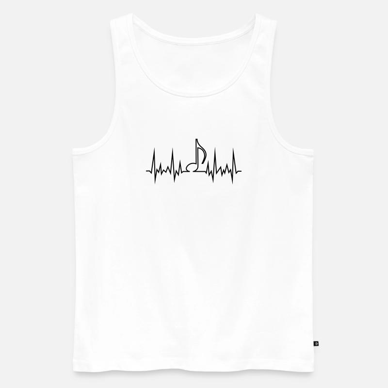 wave_note - Men's Premium Organic Tank Top - white