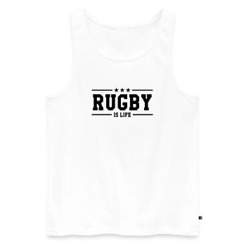 Rugby - Débardeur bio Premium Homme - blanc - Devant - Michal (187cm)