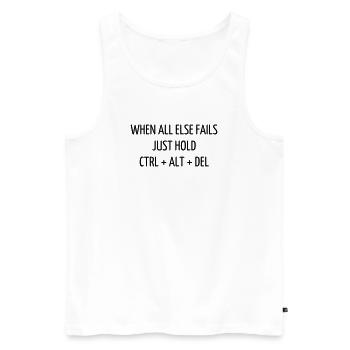 Zitat / Geek / Gaming / Videospiele / Nerd - Männer Premium Bio Tank Top - Weiß - Vorne - AI Model Male 178 light (178cm)