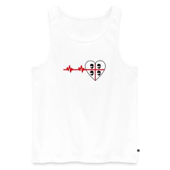 4 Mori Maskierte Puls - Männer Premium Bio Tank Top - Weiß - Vorne - AI Model Male 178 light (178cm)